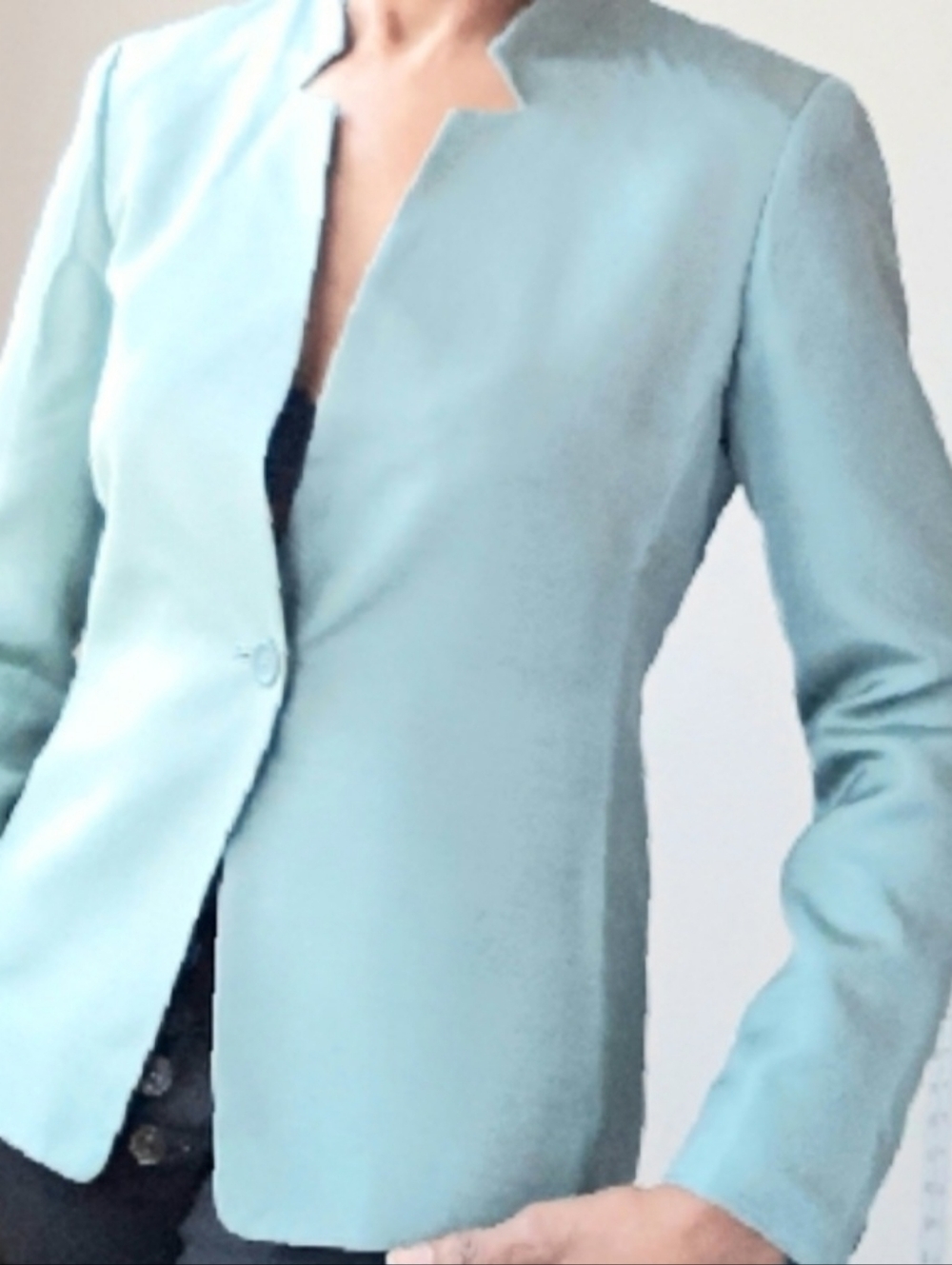 NWOT- Dana Buchman Seafoam Green Silk Blazer